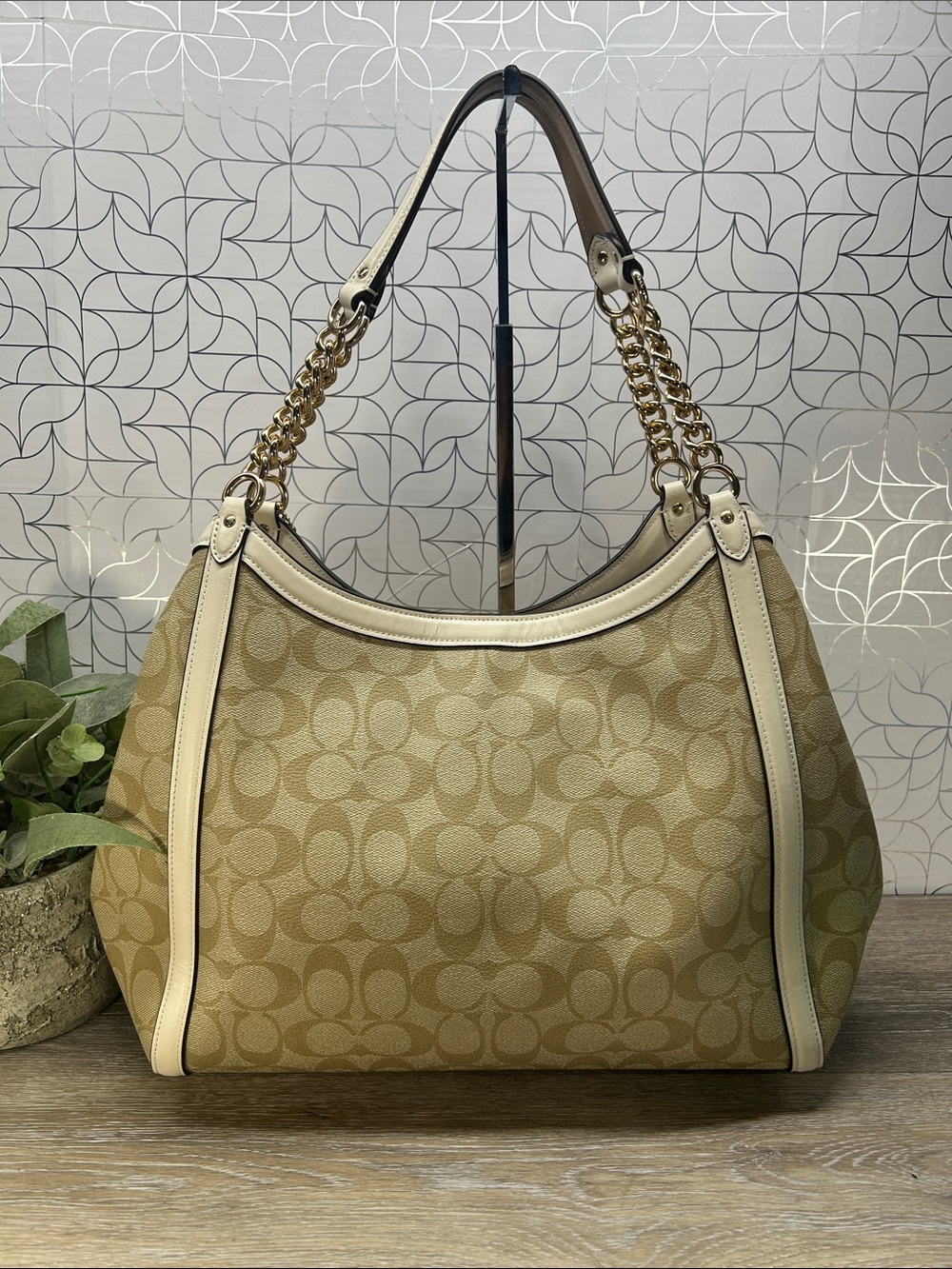 Coach Cream Signature Canvas Tote Bag - Picture 2 of 14